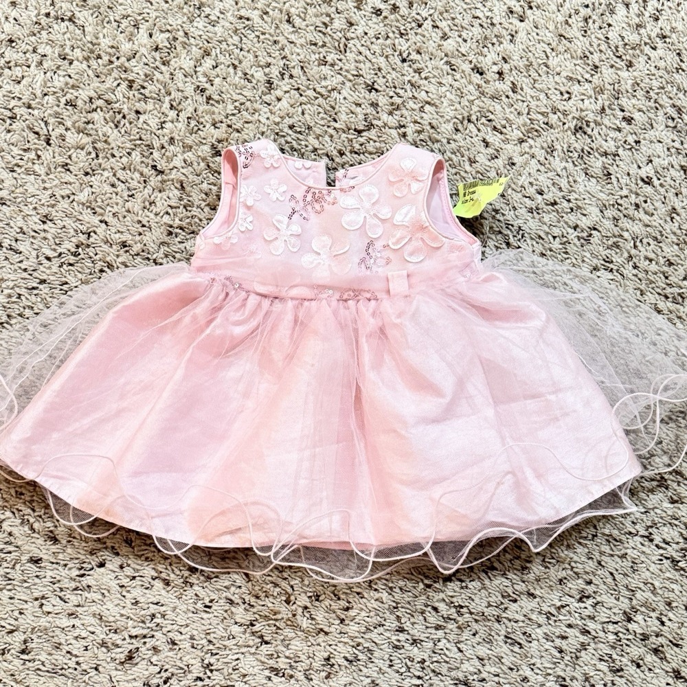 Emma Rose Pink Tulle Baby Party Wedding‎ Holiday Dress 3-6M NWT